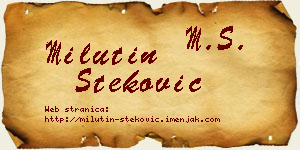 Milutin Steković vizit kartica